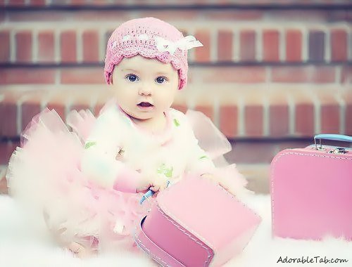 pink, dressed, sweet, girl, lovely