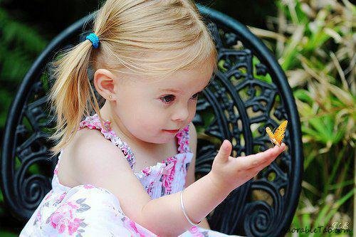 cute, kid, girl, butterfly, nature, sweet, adorable
