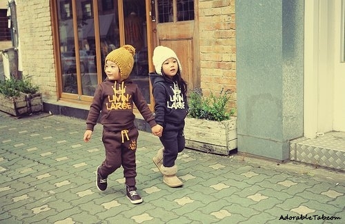 children, couple, cute, walking, together, adorable